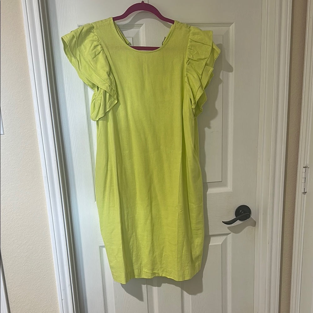 A New Day Lime Green Ruffle Sleeve Dress